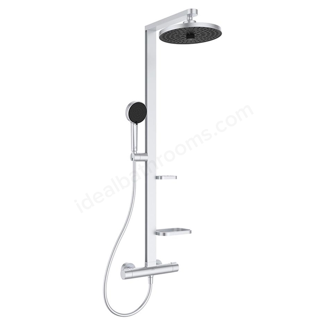 Ideal Standard Ceratherm ALU+ Shower System; thermo; 2 Function and 2 shelves; Silver