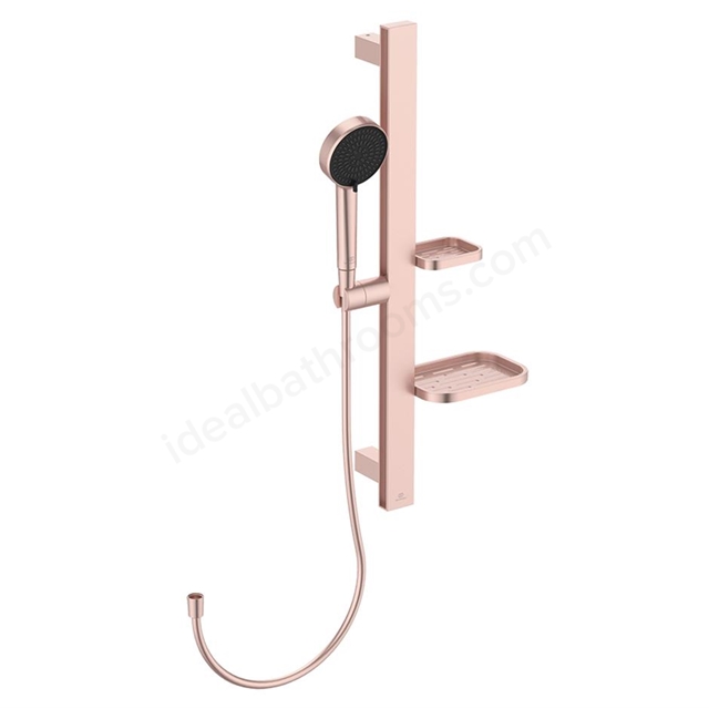 Ideal Standard Idealrain ALU+ Shower Set 600 mm rail; 2 function spray and shelves; Rose