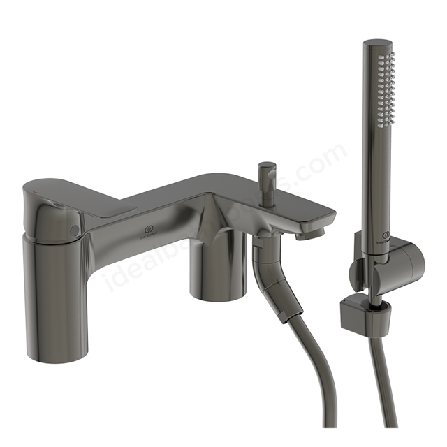 Atelier Connect Air 2 Tap Hole Hole Bath Shower Mixer; Dual Control w/ Shower Set - Magnetic Grey