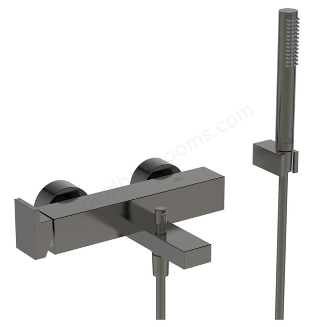Atelier Extra single lever exposed bath shower mixer with shower set; magnetic grey