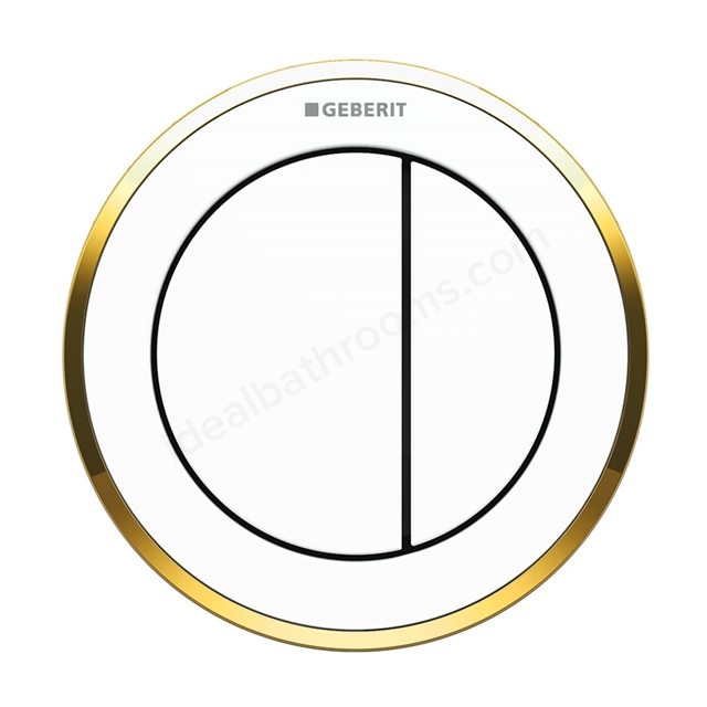 Geberit TYPE10 Dual Flush Button; For Furniture; Gloss Gold/White