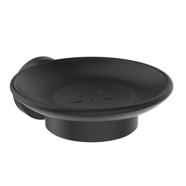 Ideal Standard IOM Wall Mounted Soap Dish & Holder - Black Frosted Glass