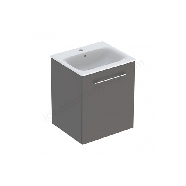 Geberit Selnova Square S 550mm Slim Basin & One Draw Vanity Unit; Lava