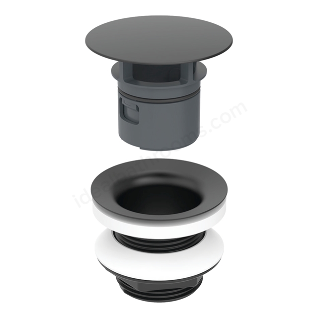 Geberit Washbasin Waste & Valve Cover 32mmØ x 80mmD, Matt Black