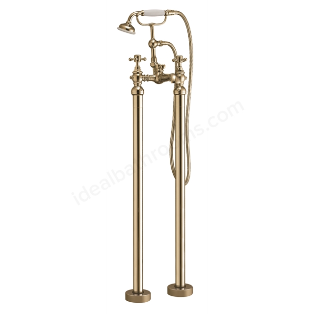 Scudo Harrogate Freestanding Bath Shower Mixer - Aged Brass