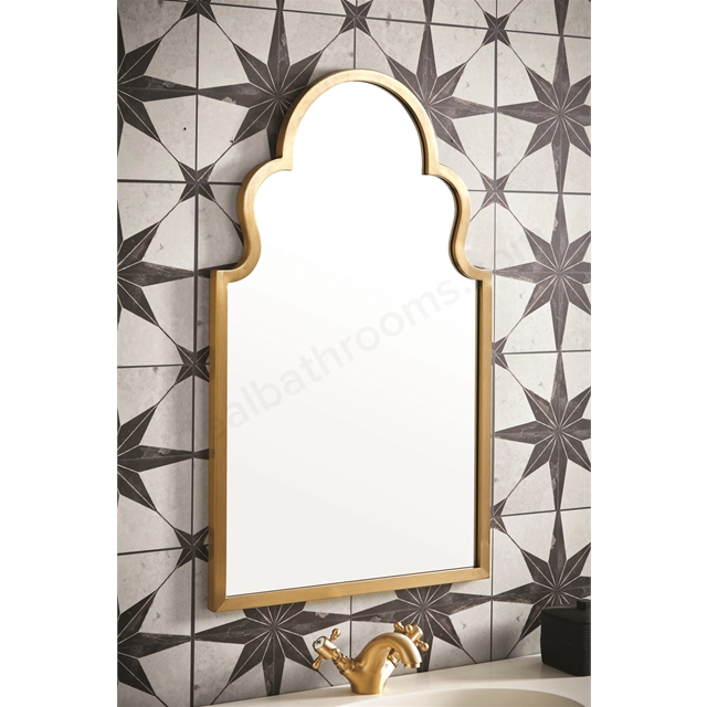 Scudo Harrogate 830mm x 500mm Mirror - Aged Brass