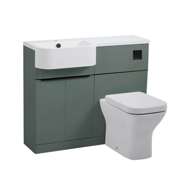Tavistock Match 1000 Left Hand Vanity Unit - Viridian Green