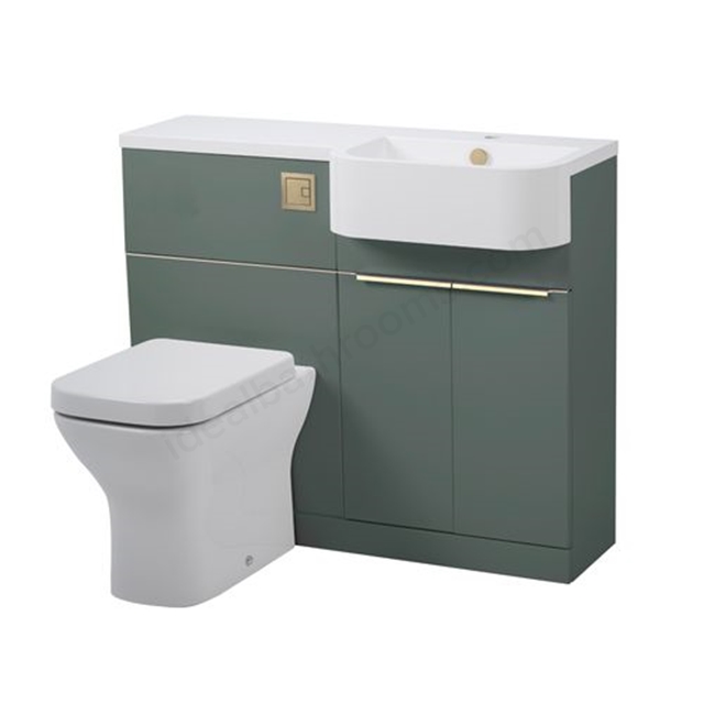 Tavistock Match 1000 Right Hand Vanity Unit - Viridian Green