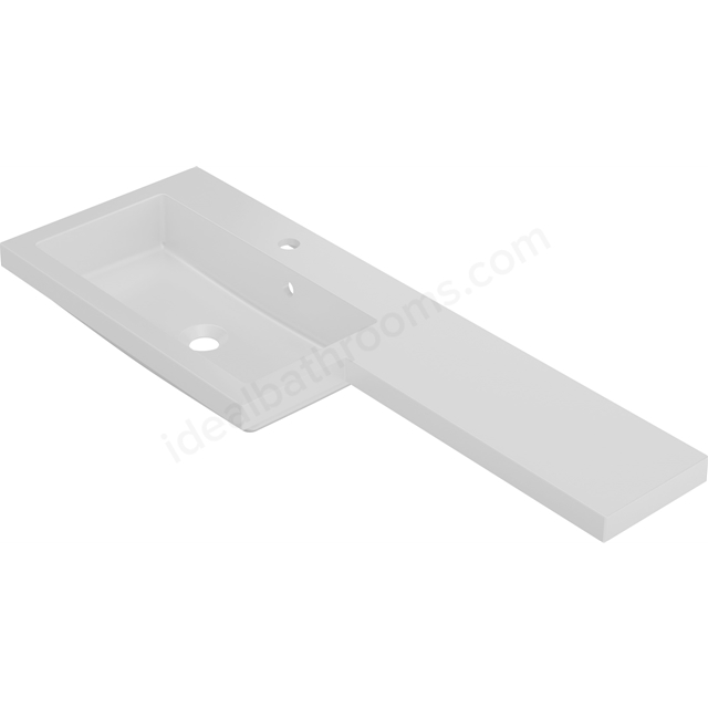 Swan Shenley 1107mm x 390mm 1 Tap Hole Left Handed L Shape Mineralcast Basin - White