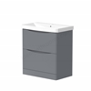 Swan Oxley 758mm x 810mm x 445mm 2 drawer Floorstanding Vanity Unit - Matt Grey