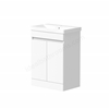 Swan Shenley 600mm x 810mm x 385mm 2 Door Handleless Floorstanding Vanity Unit - Matt White