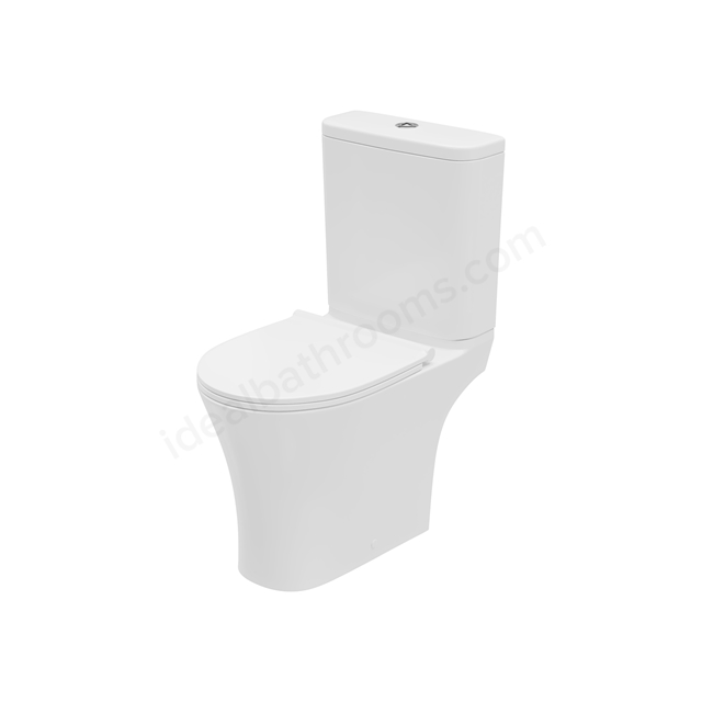 Swan Willen Rimless 402mm x 599mm x 354mm Close Coupled Open Back WC Pan - White