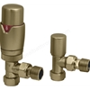 Swan Thermostatic Angled Valve - Brushed Brass