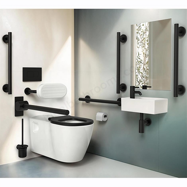Armitage Shanks Concept Freedom Wall-mounted WC Doc M Pack w/ Black Rails - Right Hand (LH Basin)