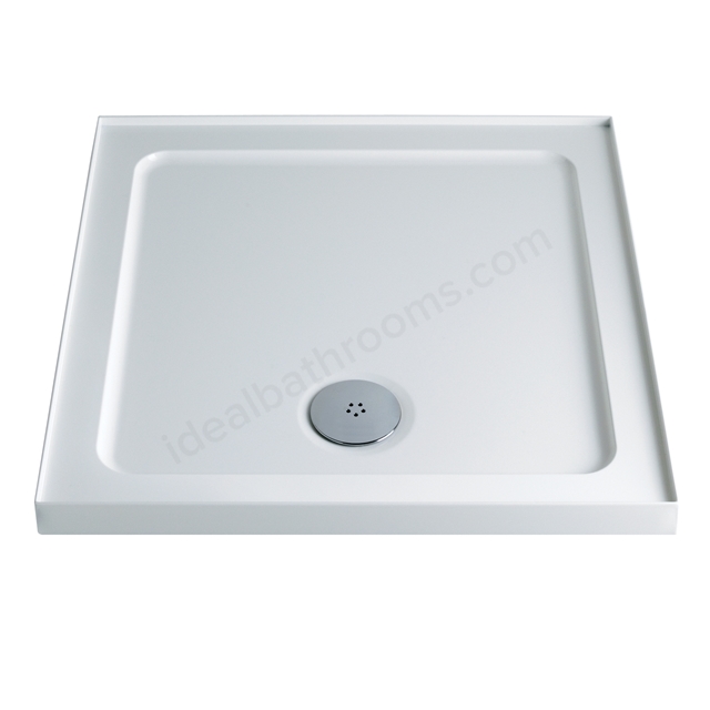 Twyford 800x800mm Stone Resin Shower Tray; 4 Upstand