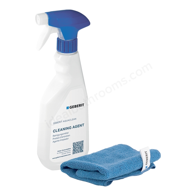 Geberit Aquaclean 500ml Spray & Lint-Free Cloth Cleaning Set