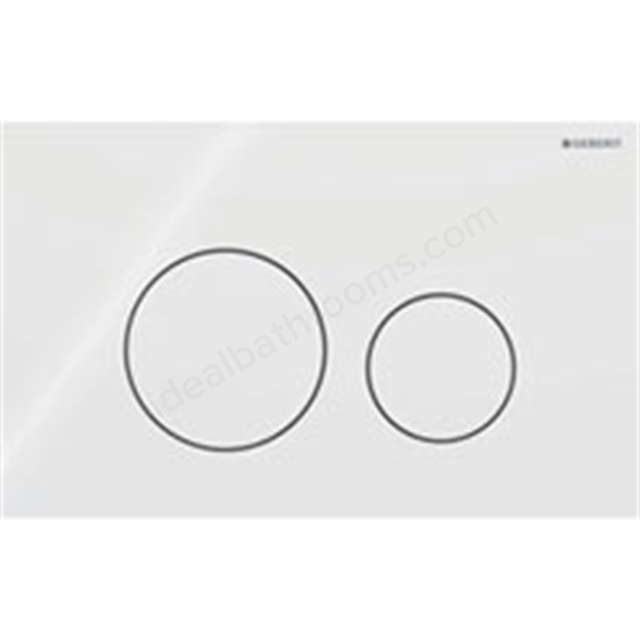 Geberit Sigma 40 Actuator Plate  Dual Flush, Round, Glass White