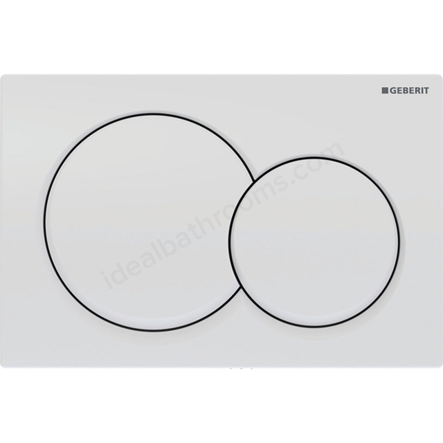 Geberit Alpha01 Round Dual Flush Plate - White