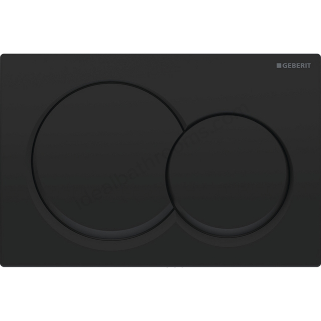Geberit Alpha01 Round Dual Flush Plate - Matt Black