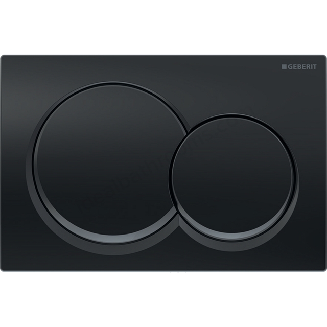 Geberit Alpha01 Round Dual Flush Plate - Black Chrome