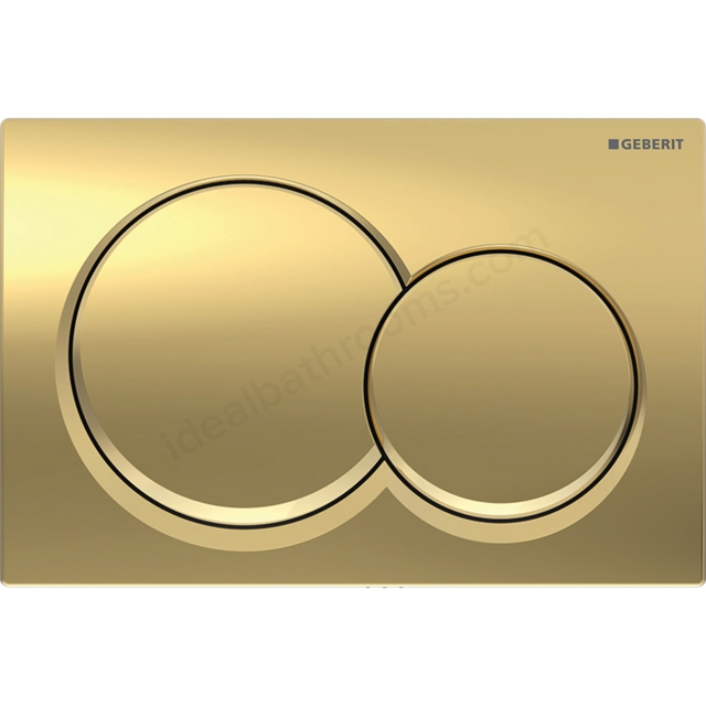 Geberit Alpha01 Round Dual Flush Plate - Brass