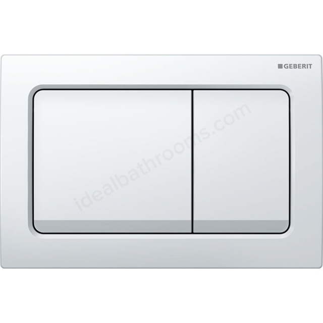 Geberit Alpha01 Square Dual Flush Plate - White