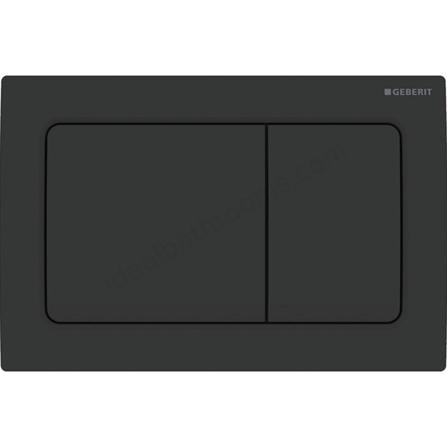 Geberit Alpha01 Square Dual Flush Plate - Matt Black