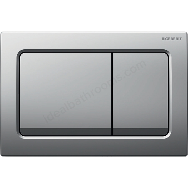 Geberit Alpha01 Square Dual Flush Plate - Matt Chrome