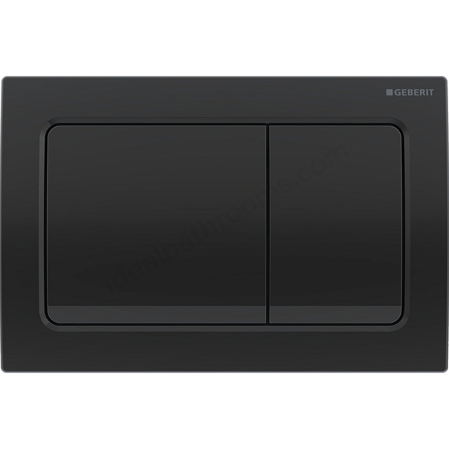 Geberit Alpha01 Square Dual Flush Plate - Black Chrome