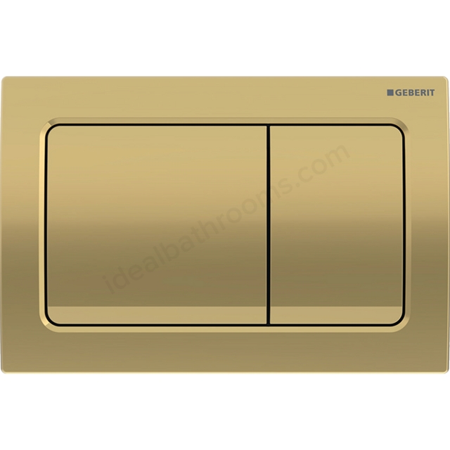 Geberit Alpha01 Square Dual Flush Plate - Brass