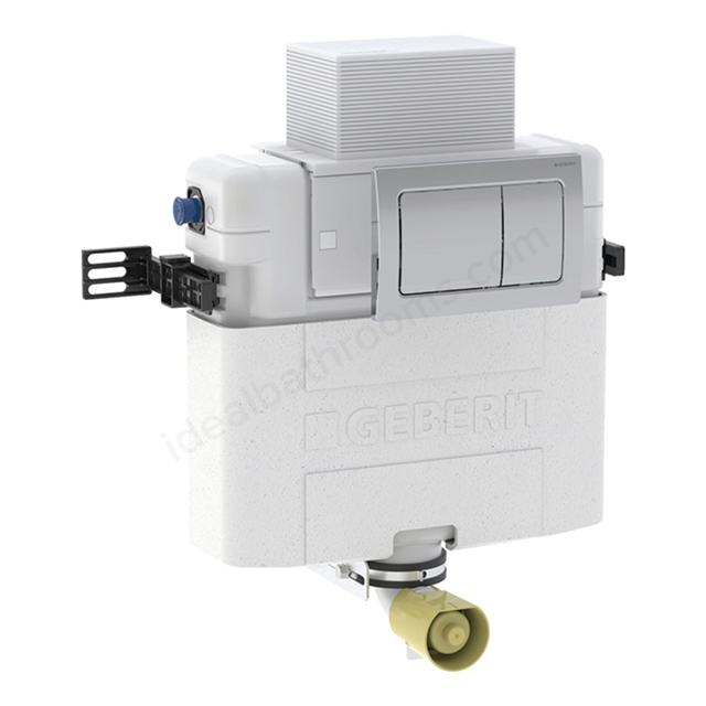 Geberit Alpha 82cmH Concealed Cistern; plus Square Chrome Flush Plate