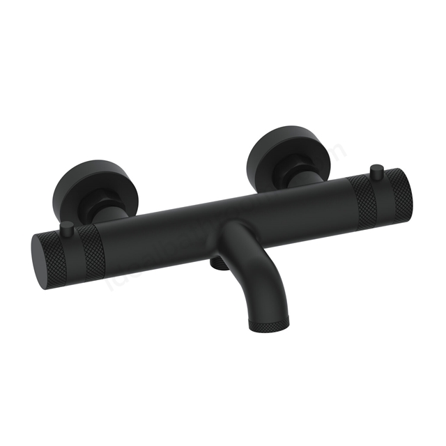 Scudo Core Thermostatic Bath Shower Mixer 2 Outlet - Matt Black