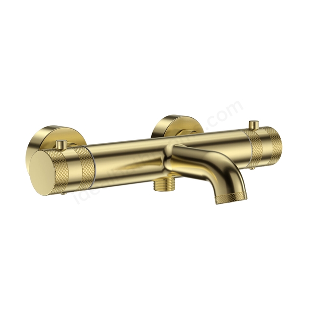 Scudo Core Thermostatic Bath Shower Mixer 2 Outlet - Brushed Brass
