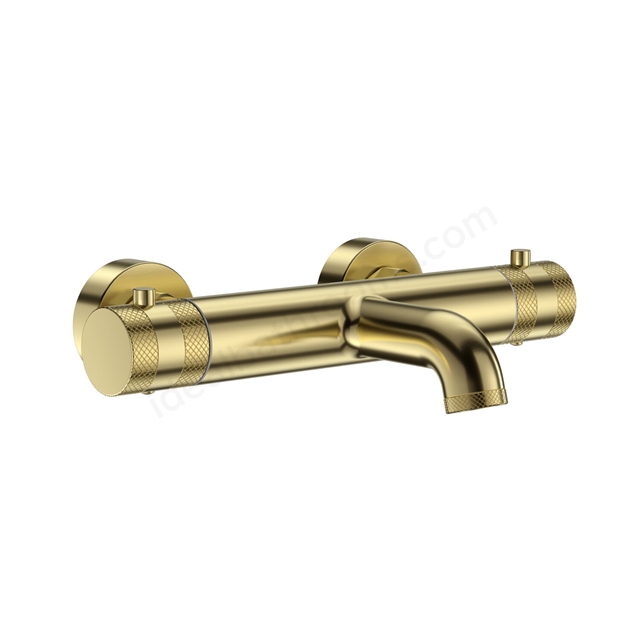 Scudo Core Thermostatic Bath Shower Mixer 1 Outlet - Brushed Brass