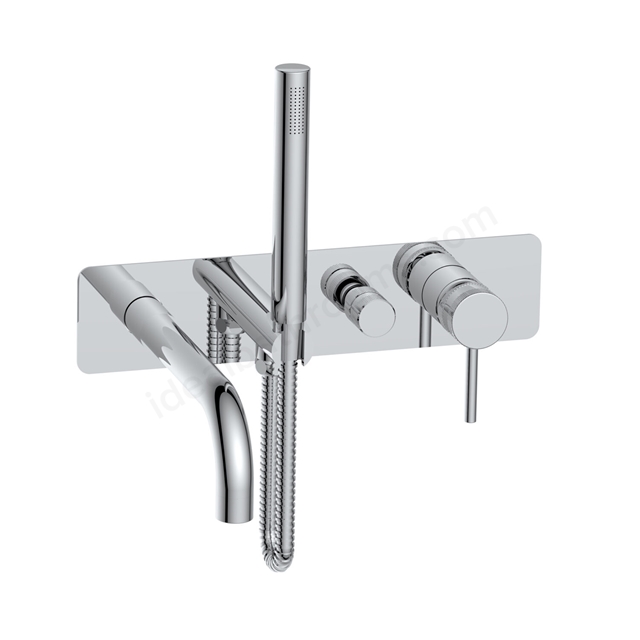 Scudo Core Wall Mounted Bath Shower Mixer & Handset - Chrome