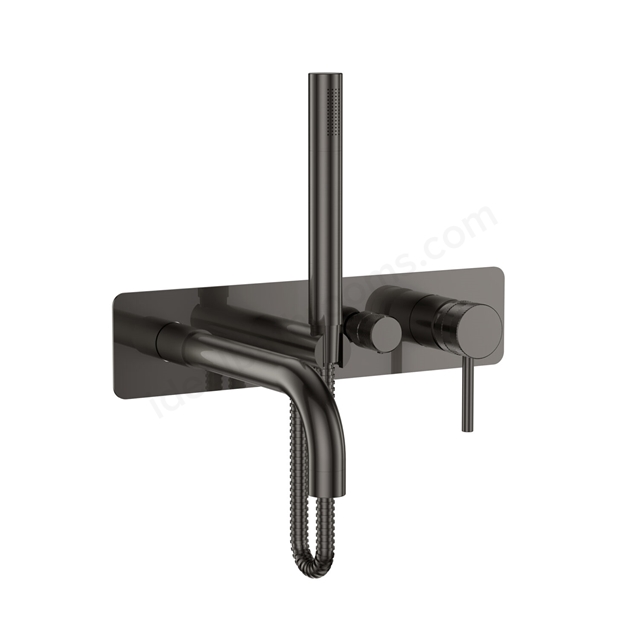 Scudo Core Wall Mounted Bath Shower Mixer & Handset - Gunmetal