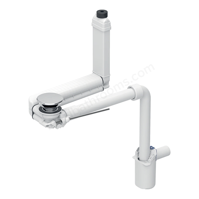 Geberit Space-Saving Washbasin Clou Lever Waste, with Valve Cover & Trap, Chrome