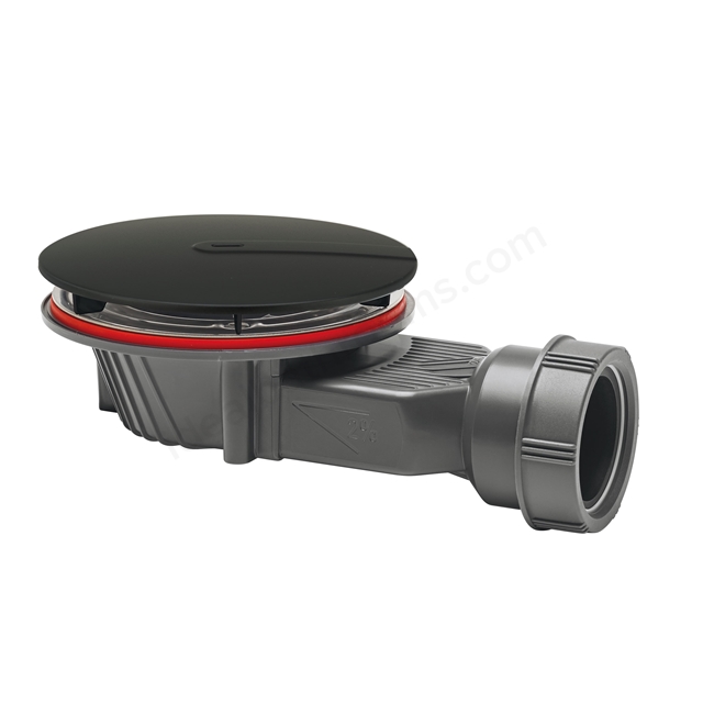 Wirquin Slim+ ABS Dome Shower Waste - Matt Black