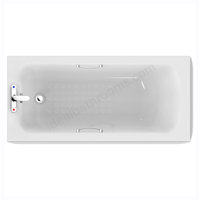 Armitage Shanks Sandringham 21 1500x700mm Rectangular Bath With 2 Tapholes, Handgrips and Tread Pattern