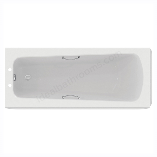 Armitage Shanks Sandrigham 21 1700x700mm 2 Taphole Water Saving Bath With Chrome Handgrips and Tread Pattern