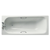 Armitage Shanks Sandringham 21 Rectangular Water Saving 1700x700mm Standard Gauge Steel Bath With Chrome Plated Grips, 2 Tapholes and Anti-slip*