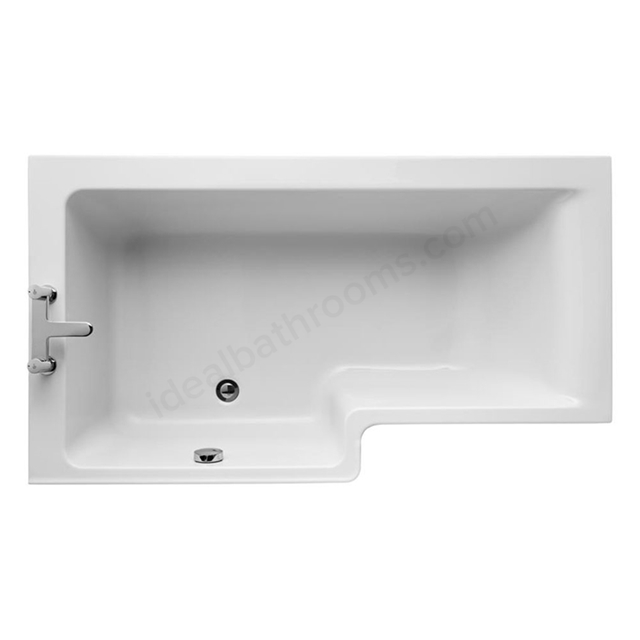 Ideal Standard Concept 1500mm Square Shower Bath; Left Handed; 0 Tap Holes - White