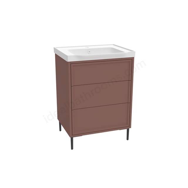 Scudo Bota 600mm Freestanding Vanity Unit - Earth Red