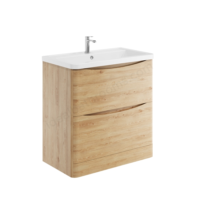 Scudo Bella 800mm Floorstanding Vanity Unit - Davos Oak