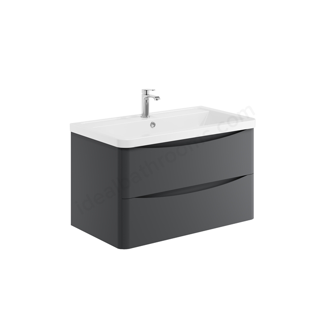 Scudo Bella 800mm x 450mm Wall Mounted Vanity Unit - Matt Grey