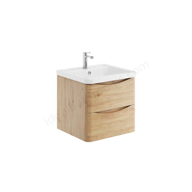 Scudo Bella 500mm x 446mm x 447mm Wall Mounted Vanity Unit - Davos Oak