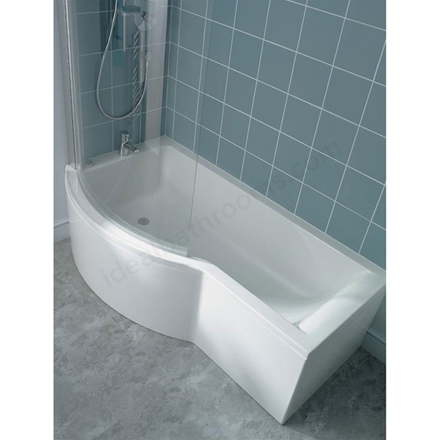 Ideal Standard Concept Bath Screen - Silver/Clear