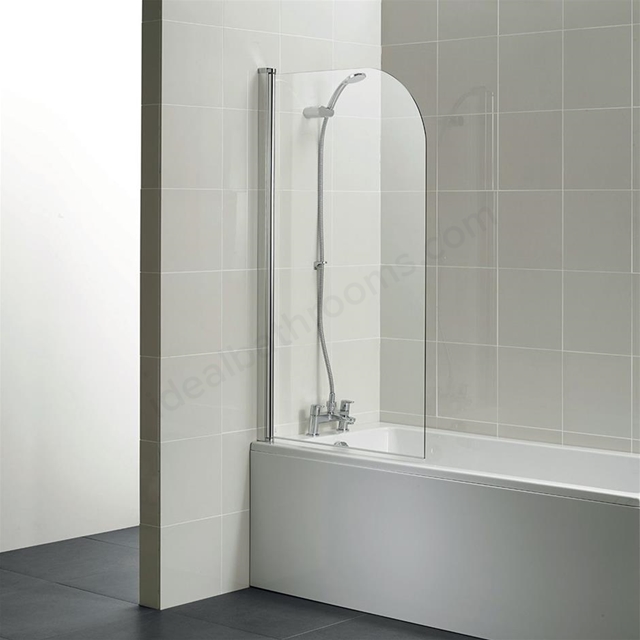 Ideal Standard Connect Radius Bath Screen - Chrome/Clear