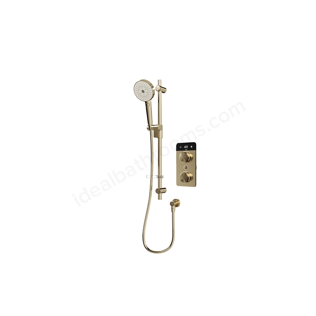 Aqualisa S2 Smart Shower w/ Controller & Adjustable Handset LP - Brushed Brass