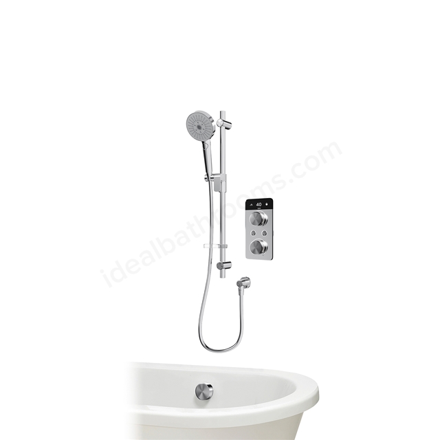 Aqualisa S2 Smart Shower w/ Controller; Adjustable Handset / Kit & Bath Filler HP - Chrome
